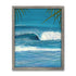 Turquoise ocean wave breaking under tropical palm fronds seascape painting by RJ Boyle