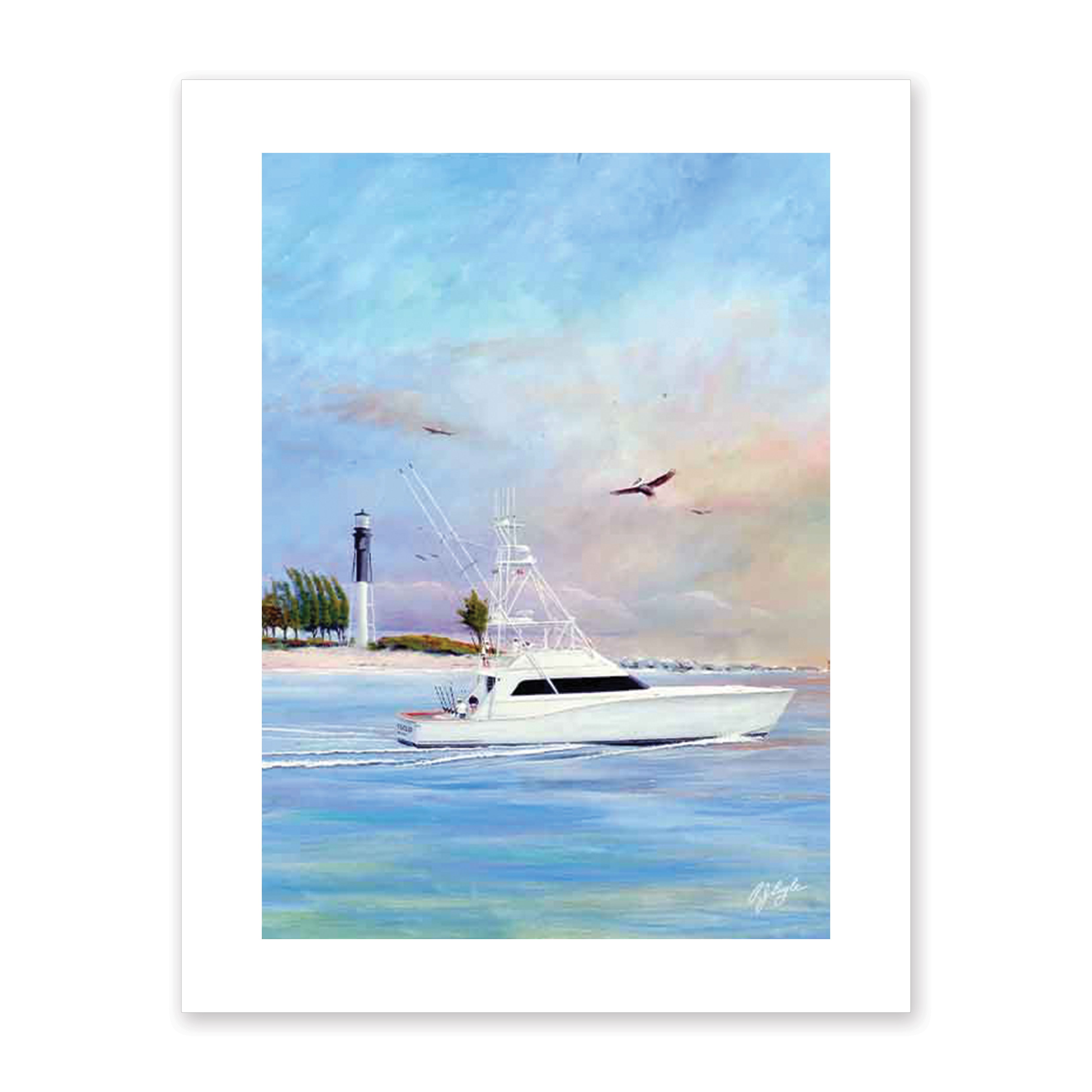 Heading Out – Offshore Fishing Boat Art Print – RJ Boyle Art