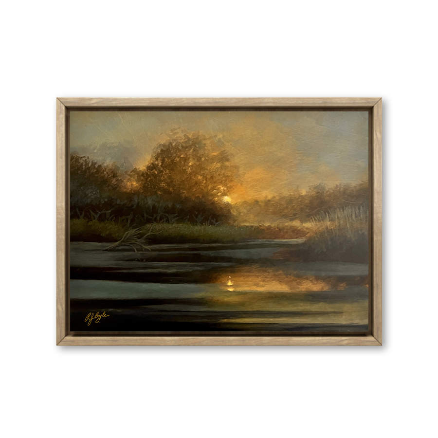 Coastal dawn landscape with morning dew and soft pastel light painting by RJ Boyle
