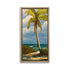 Surfer walking on tropical beach with surfboard and ocean waves painting by RJ Boyle