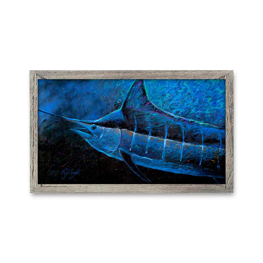 Turbulent rough ocean seas with whitecaps and storm energy seascape painting by RJ Boyle